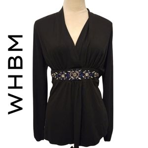 White house black market long sleeve blouse